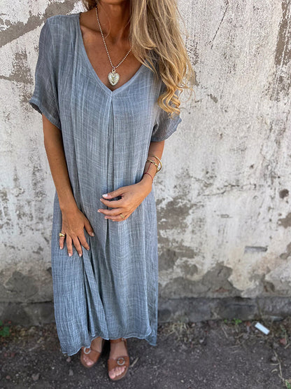 Elegantes Malaga | Kleid aus Baumwolle und Leinen