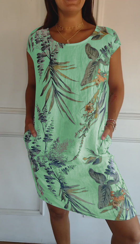 Annelinne | Bequemes Kleid mit Rundhalsausschnitt