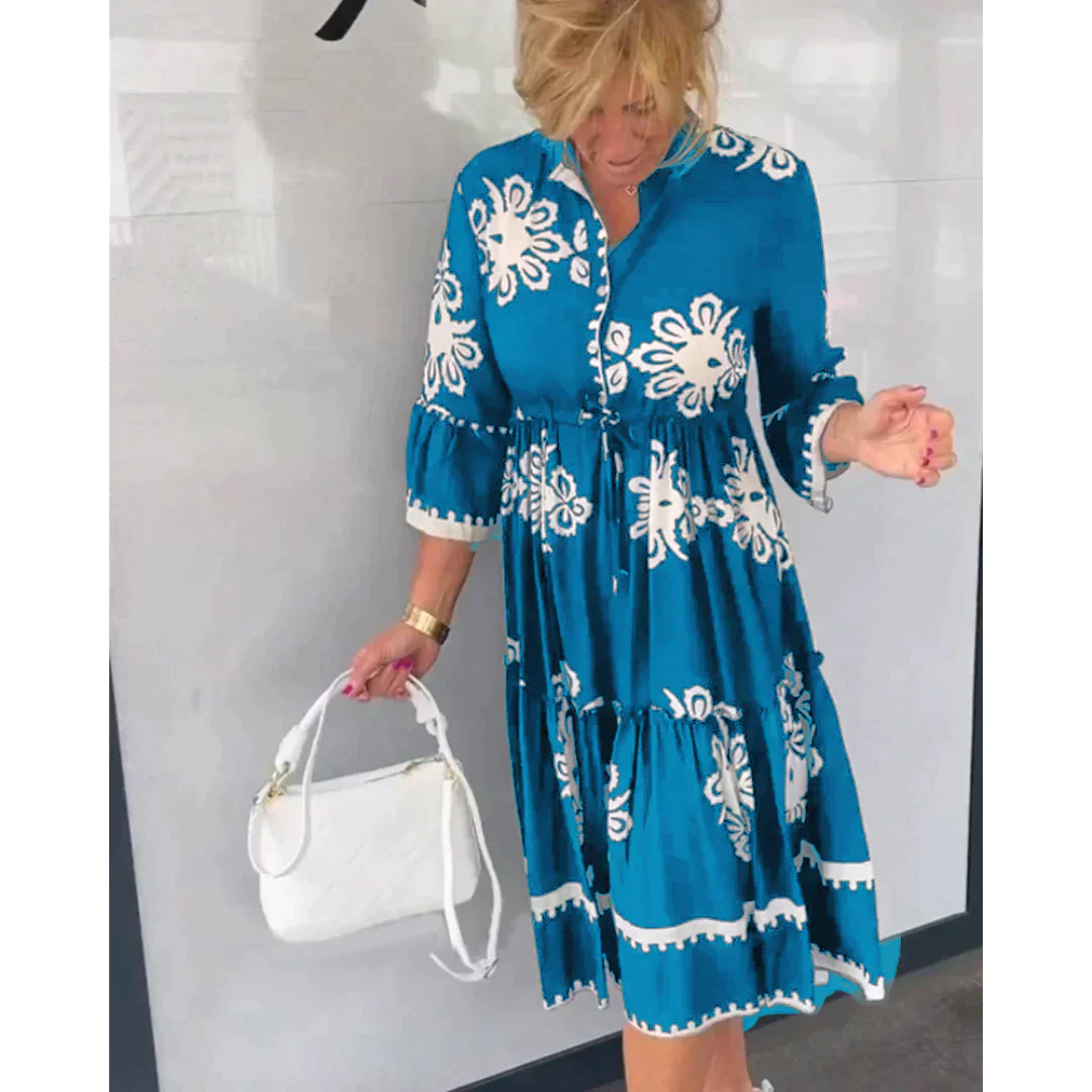 Lügen | Blumenkleid mit 3/4-Ärmeln