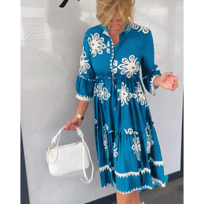 Lügen | Blumenkleid mit 3/4-Ärmeln
