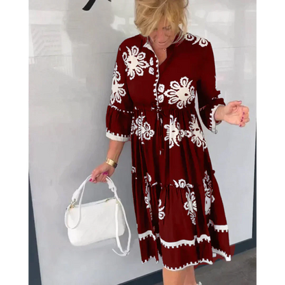 Lügen | Blumenkleid mit 3/4-Ärmeln