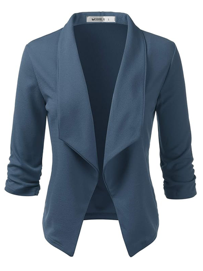 Business Casual Mantel mit gerafften 3/4 Ärmeln