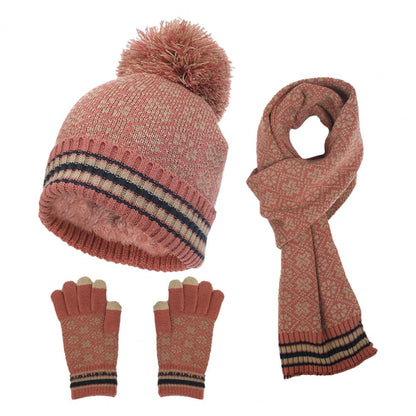 Viva Trend|  Lässiges Herbst Winter 4-teiliges Warmes Strickset für Frauen