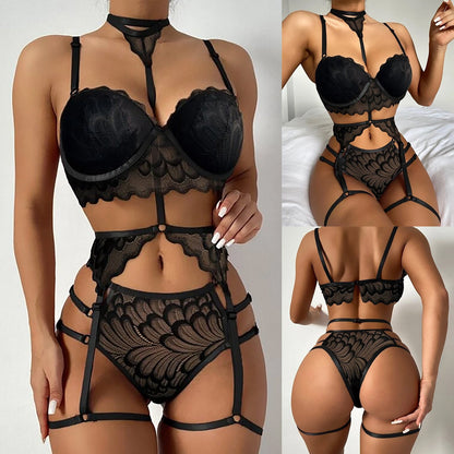 Viva Trend | Exquisite Strapse Pailletten Silber Seide Dessous
