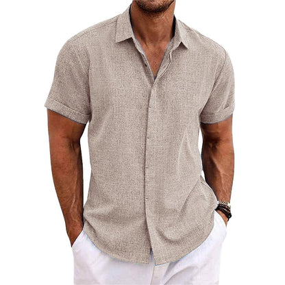 ChicShirt |  Herren Leinenhemd in Unifarben