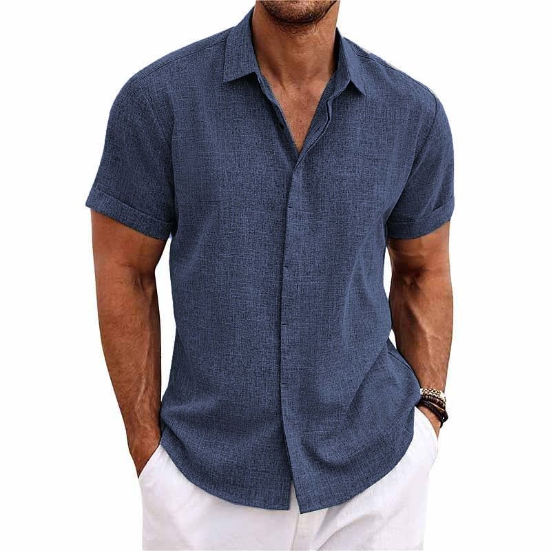 ChicShirt |  Herren Leinenhemd in Unifarben