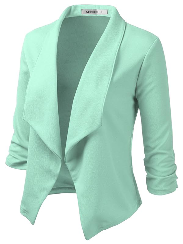 Business Casual Mantel mit gerafften 3/4 Ärmeln