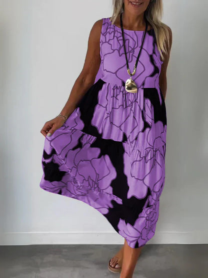 Bedrucktes schulterfreies Kleid