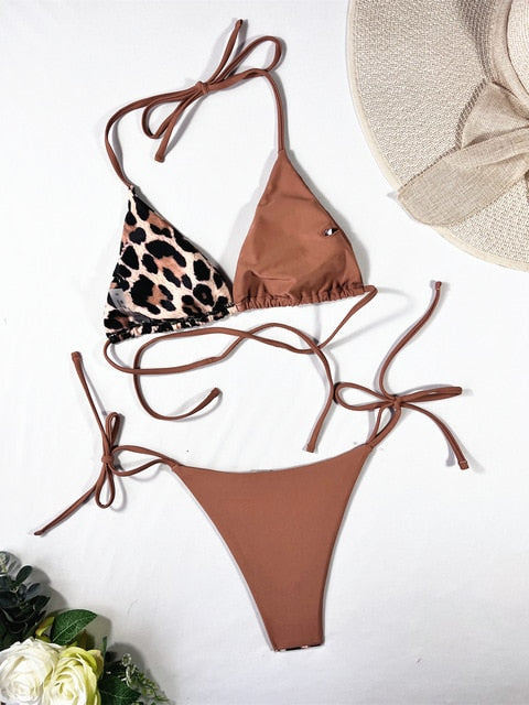 Joanna | Zweiteiliges Bikini-Set mit Leopardenmuster