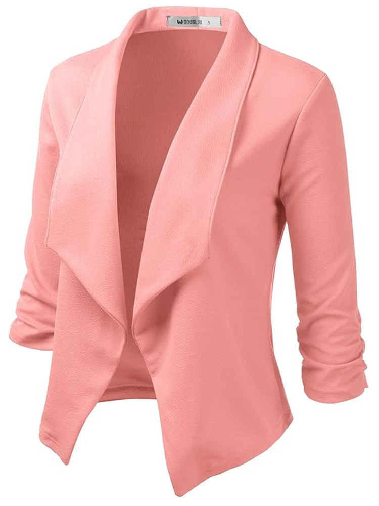 Business Casual Mantel mit gerafften 3/4 Ärmeln