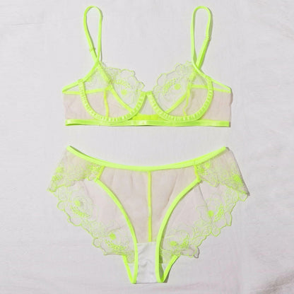 Viva Trend | Women's Mesh Stickerei Sheer Dessous Set