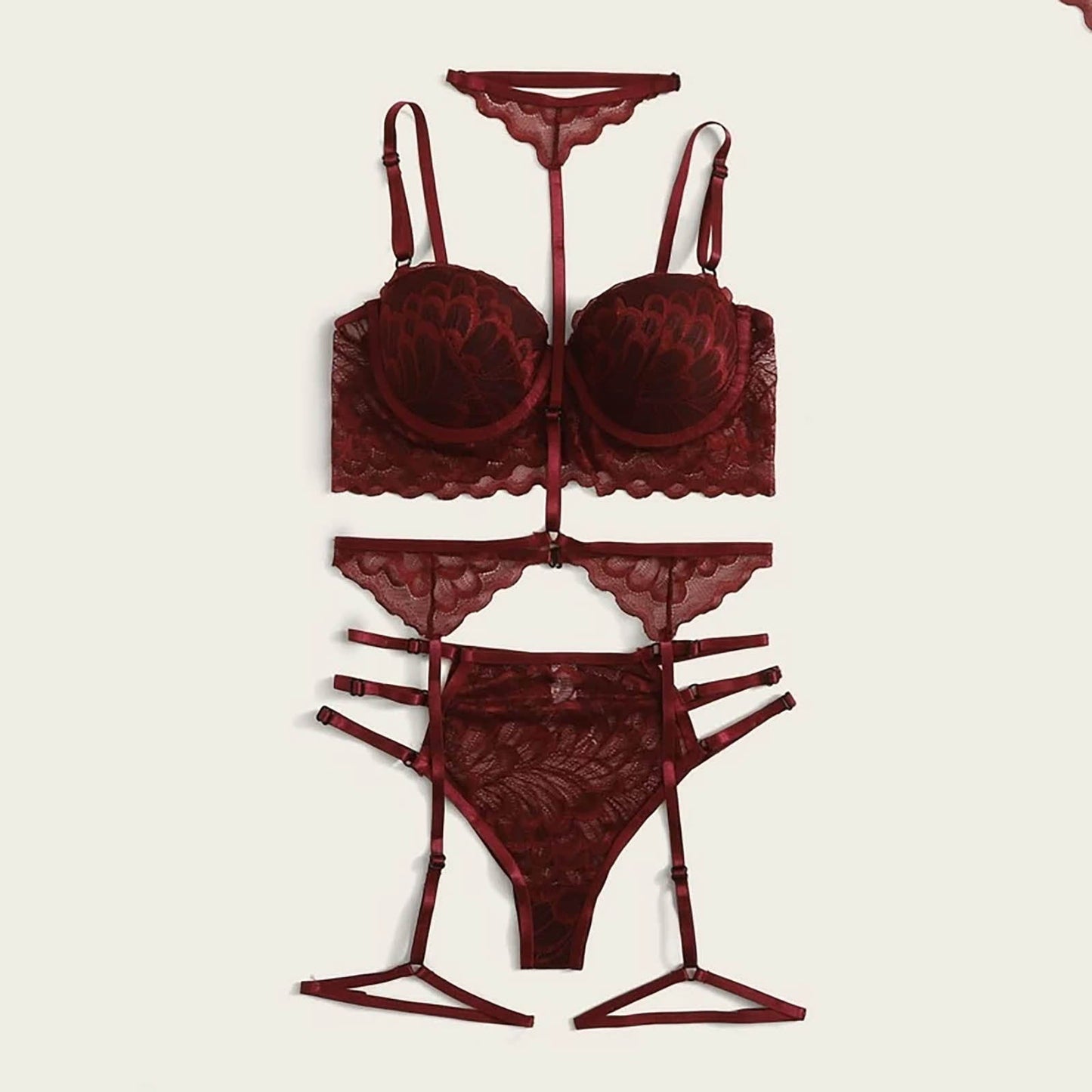 Viva Trend | Exquisite Strapse Pailletten Silber Seide Dessous