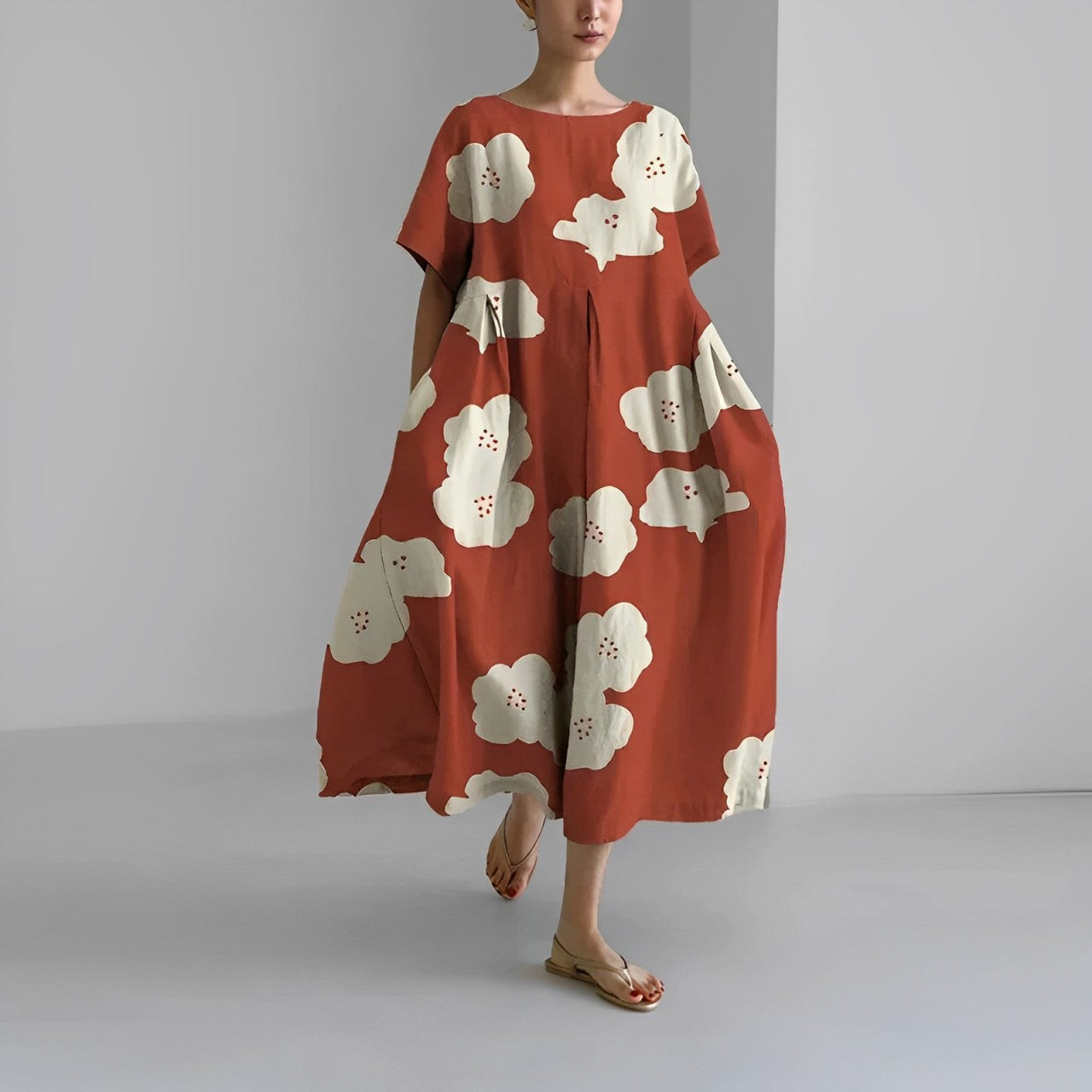Rosa | Boho-Blumenkleid - Frühling