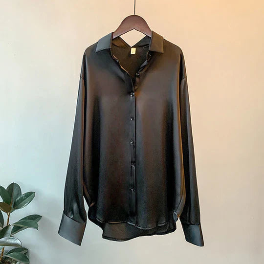 AGATHA | LANGÄRMELIGE BLUSE AUS SEIDENSATIN