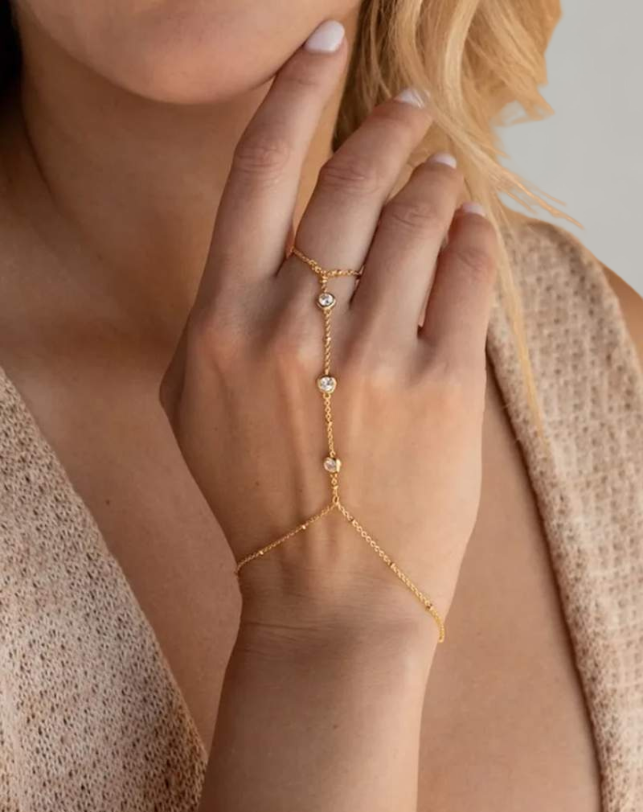 Viva Trend - Vergoldet Armband Damen mit Ring | Schmuck für Sommer