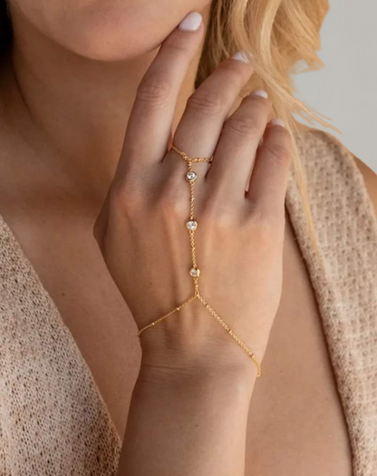 Viva Trend - Vergoldet Armband Damen mit Ring | Schmuck für Sommer