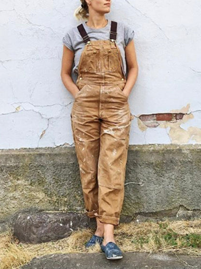Leslie | Latzhose aus Segeltuch für Damen mit lockerer Passform
