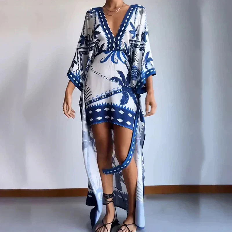 Viva Trend | Boho-Kimono-Kleid mit Taillenband