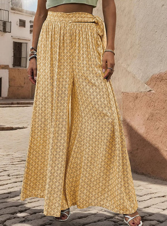 Hose mit weitem Bein und geometrischem Print