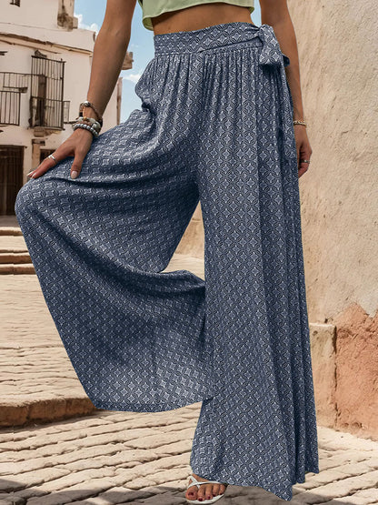 Hose mit weitem Bein und geometrischem Print