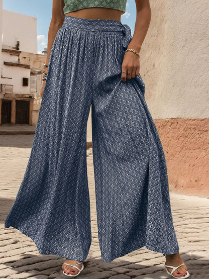 Hose mit weitem Bein und geometrischem Print