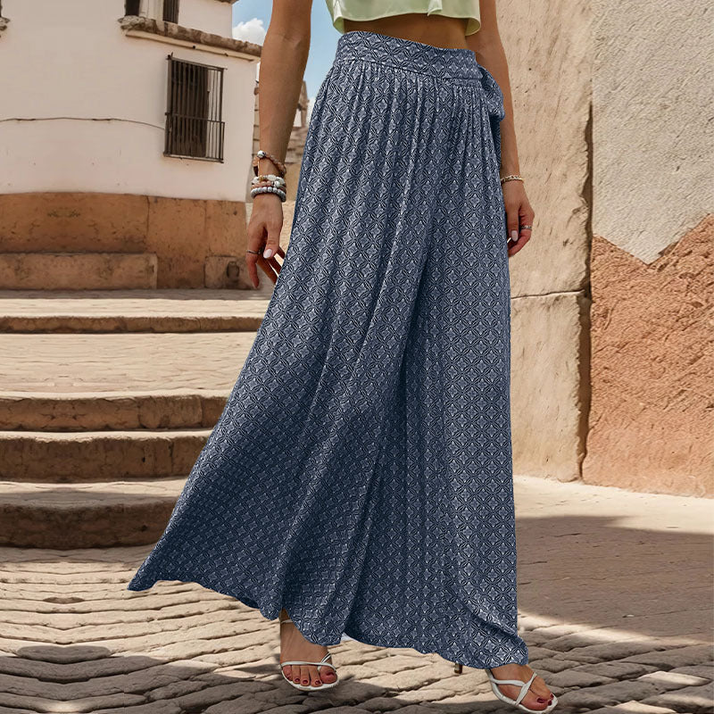 Hose mit weitem Bein und geometrischem Print