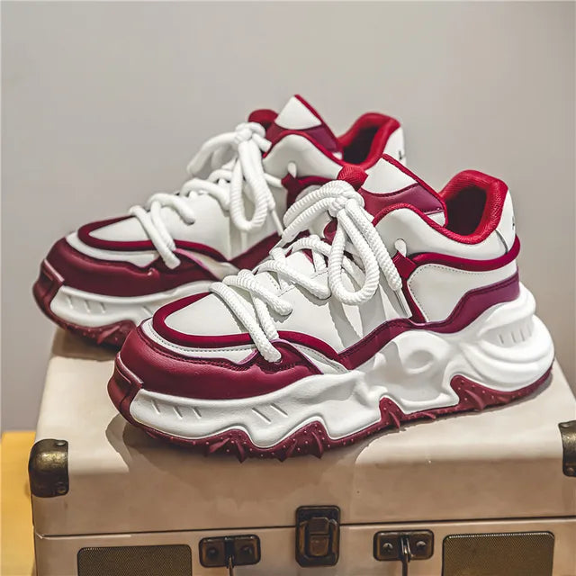 Viva Trend | Trendige Zweifarbige Sneaker mit Robuster Sohle