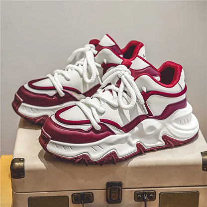 Viva Trend | Trendige Zweifarbige Sneaker mit Robuster Sohle