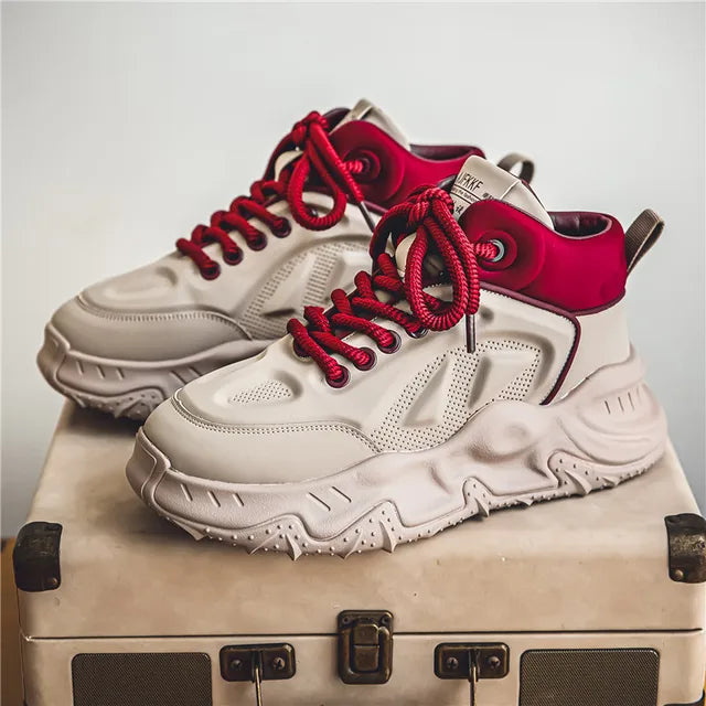 Viva Trend | Trendige Zweifarbige Sneaker mit Robuster Sohle