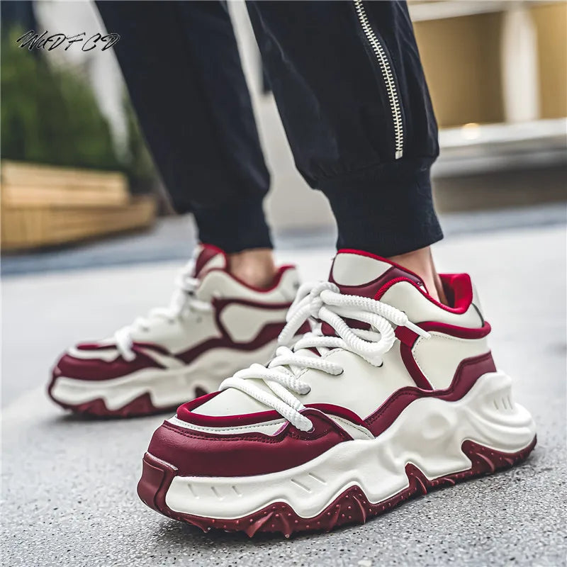 Viva Trend | Trendige Zweifarbige Sneaker mit Robuster Sohle