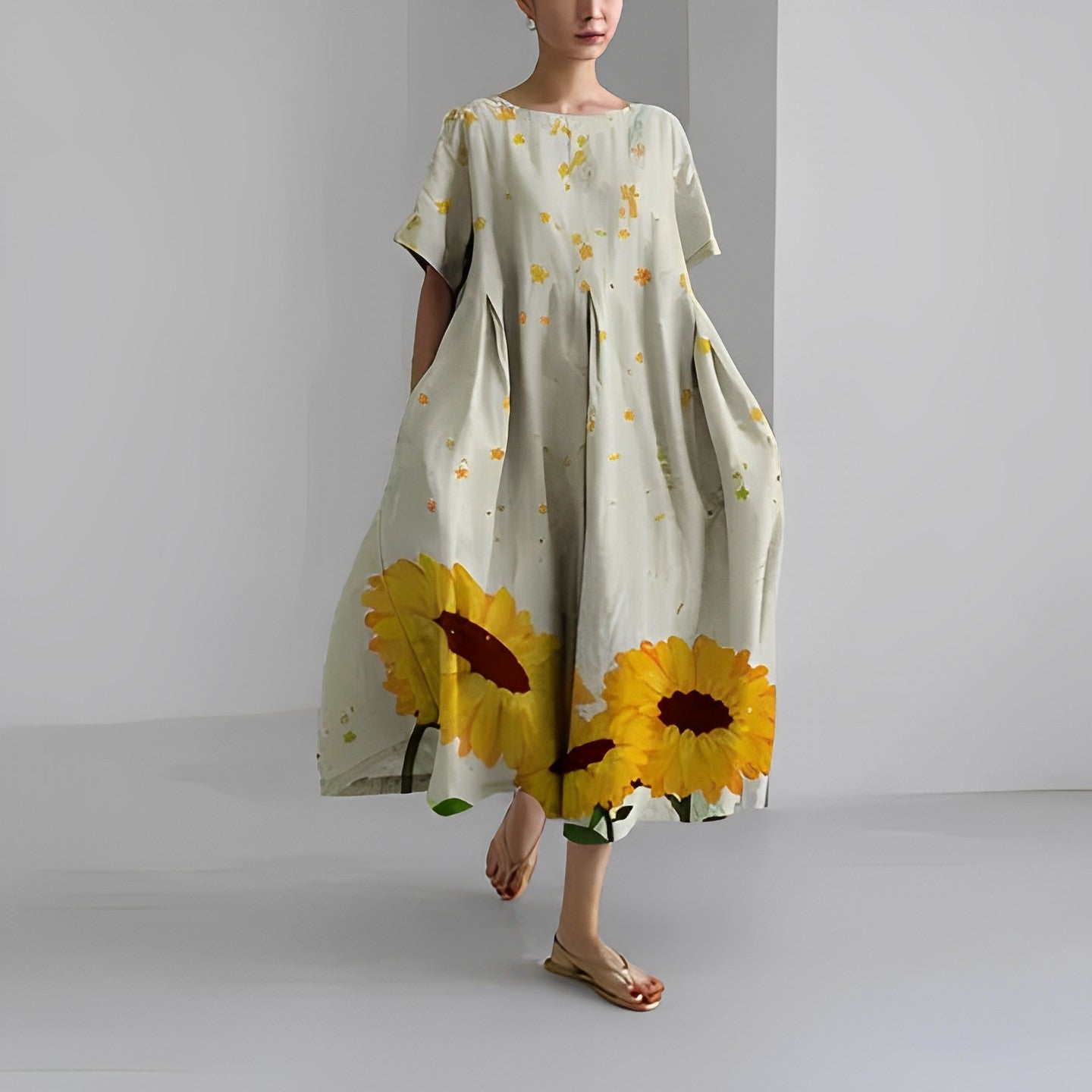 Rosa | Boho-Blumenkleid - Frühling
