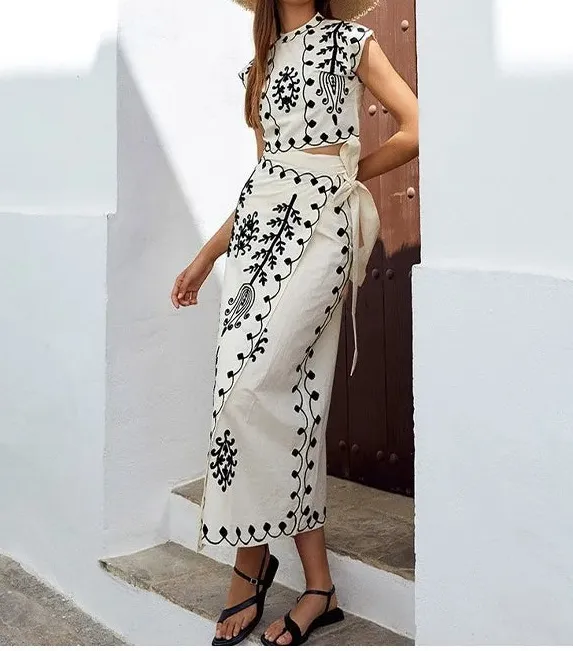 Elvira | Crop-Top und Rock-Set im Bohemian-Stil