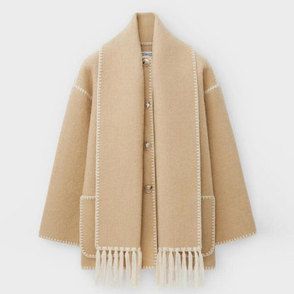 Viva Trend - Damen Wollschal Quastenjacke