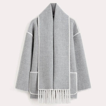 Viva Trend - Damen Wollschal Quastenjacke