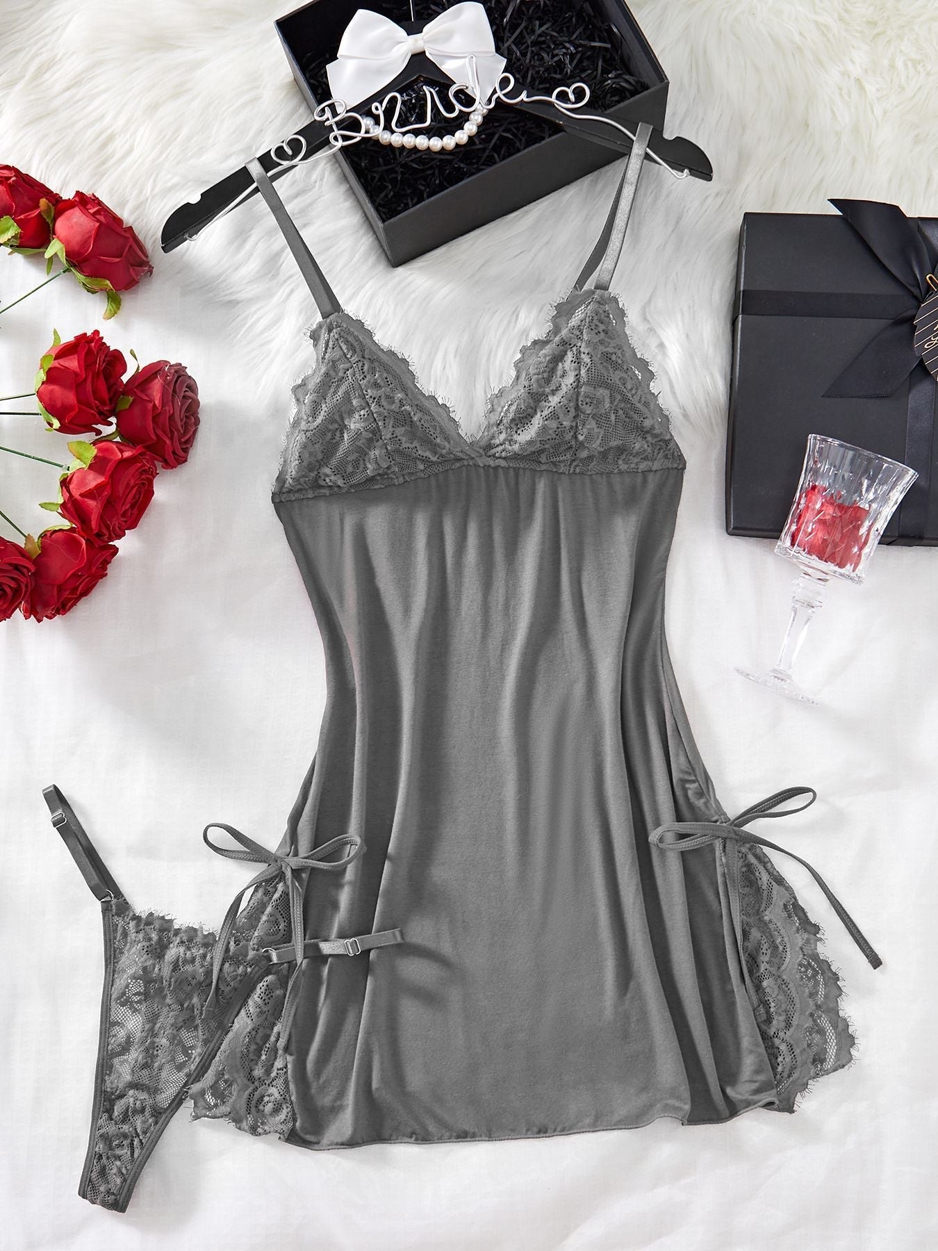 Novalise | Unifarbenes Dessous-Set aus Spitze für Frauen