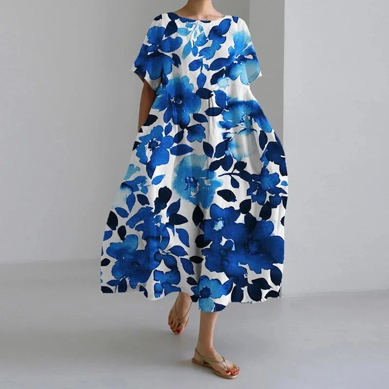 Rosa | Boho-Blumenkleid - Frühling