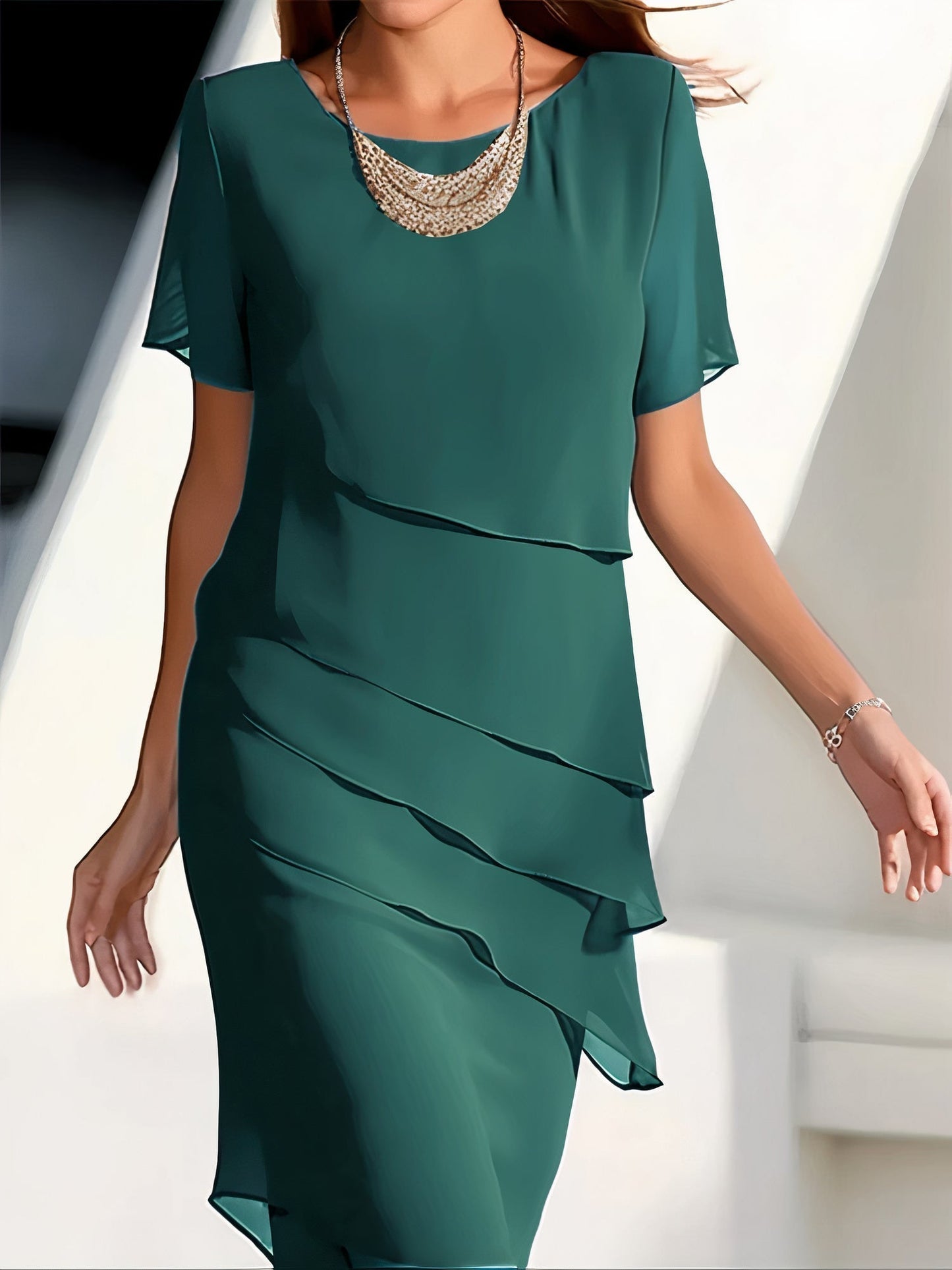 Daria | Plissiertes Chiffonkleid - Bequem - Hochwertig - Langlebig