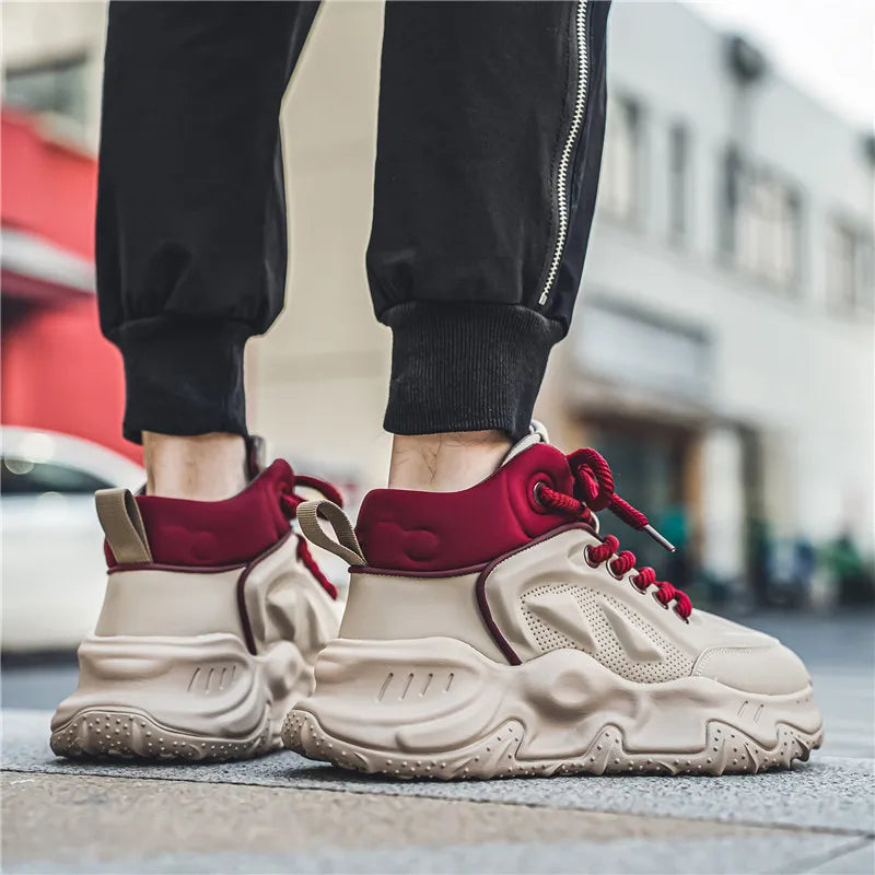 Viva Trend | Trendige Zweifarbige Sneaker mit Robuster Sohle
