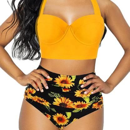 Viva Trend | up Top mit hoch taillierten Blumenmuster Shorts