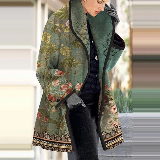 Viva Trend - Damen Blumenjacquard-Kimono-Mantel für elegantes Layering