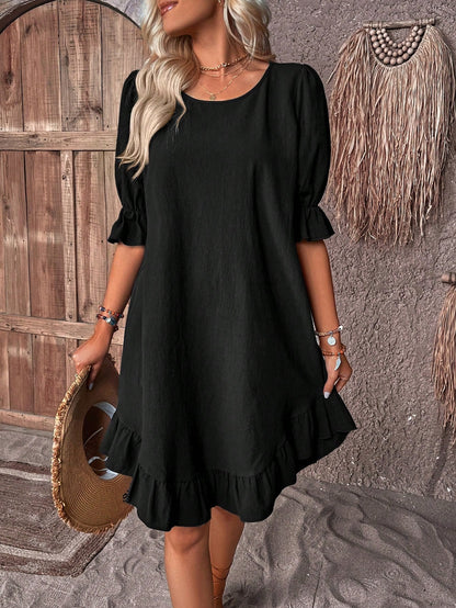 FREYA | ELEGANTES KLEID MIT RÜSCHEN