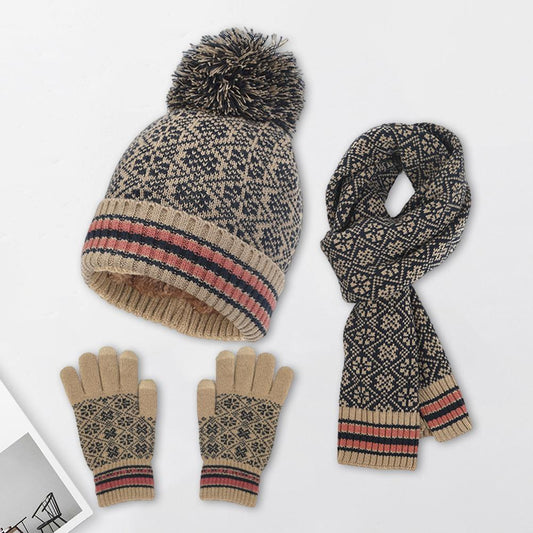 Viva Trend|  Lässiges Herbst Winter 4-teiliges Warmes Strickset für Frauen
