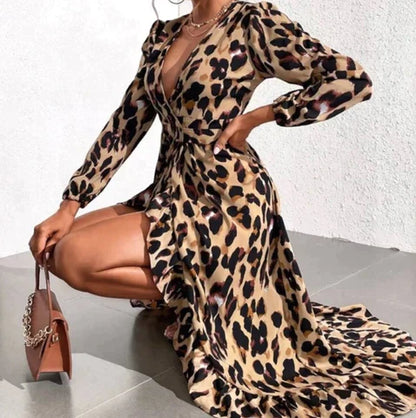 Tina | Herbstkleid mit V-Ausschnitt