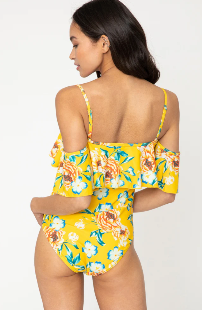Viva Trend | Off-Shoulder Badeanzug mit Blumendruck