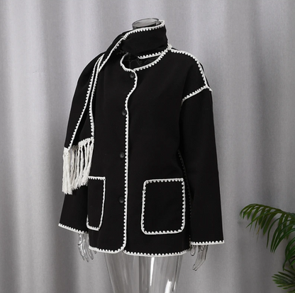 Viva Trend - Damen Wollschal Quastenjacke