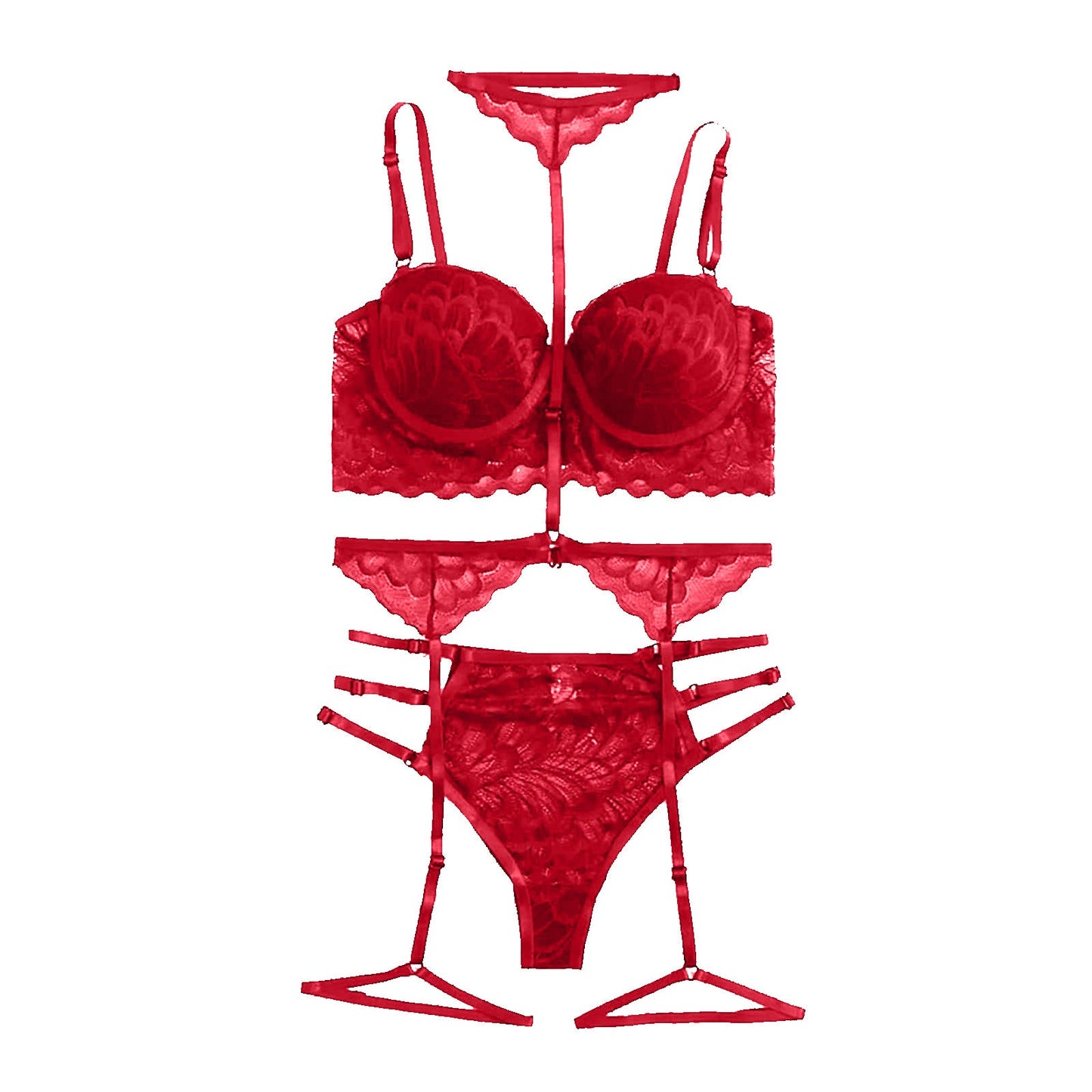 Viva Trend | Exquisite Strapse Pailletten Silber Seide Dessous