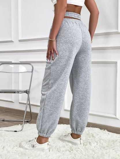 Viva Trend | Casual Herbst Strick graue Jogginghose für Frauen