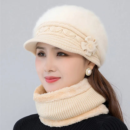 Viva Trend| Wintermütze und Schal Set - luxuriöses Accessoire aus Imitationspelz