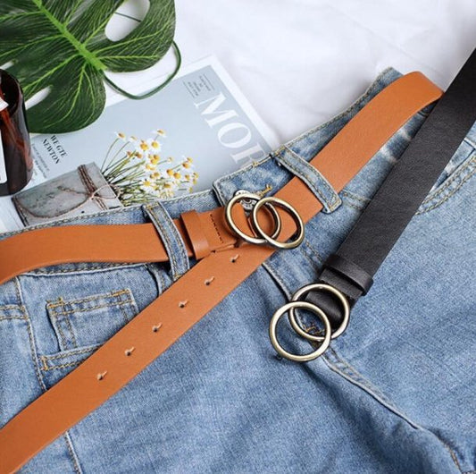 Viva Trend| Beltona - Damen-Ledergürtel mit O-Ring-Schnalle
