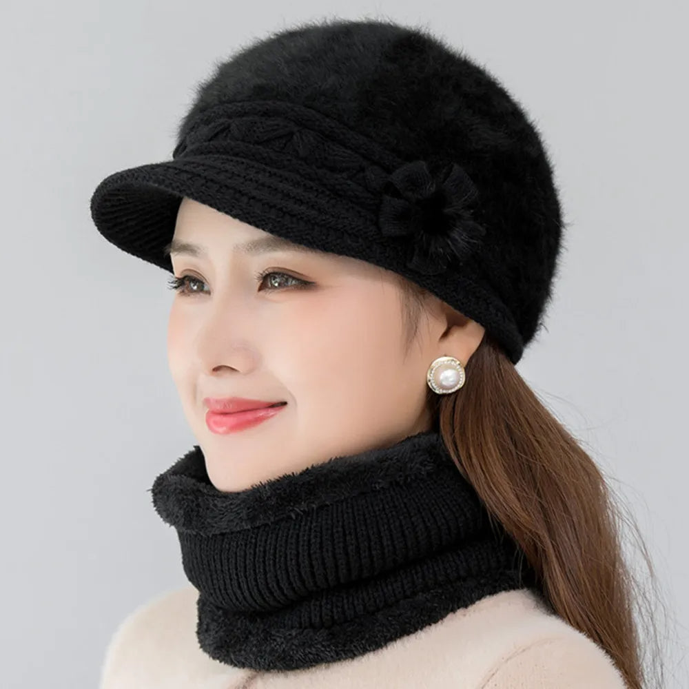 Viva Trend| Wintermütze und Schal Set - luxuriöses Accessoire aus Imitationspelz